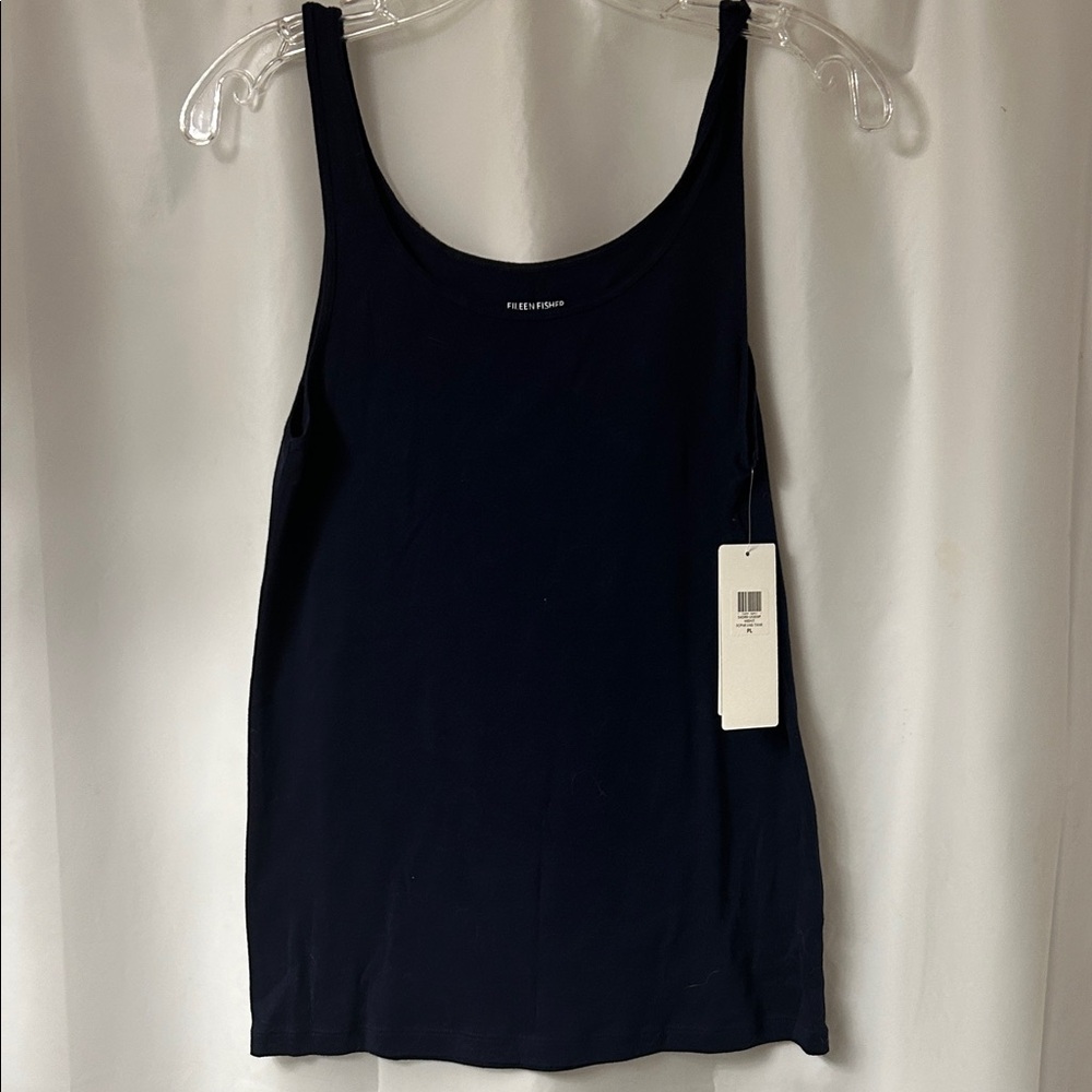 Eileen Fisher New  Deep‎ Navy Women's Organic cotton Tank Top. Size petite large